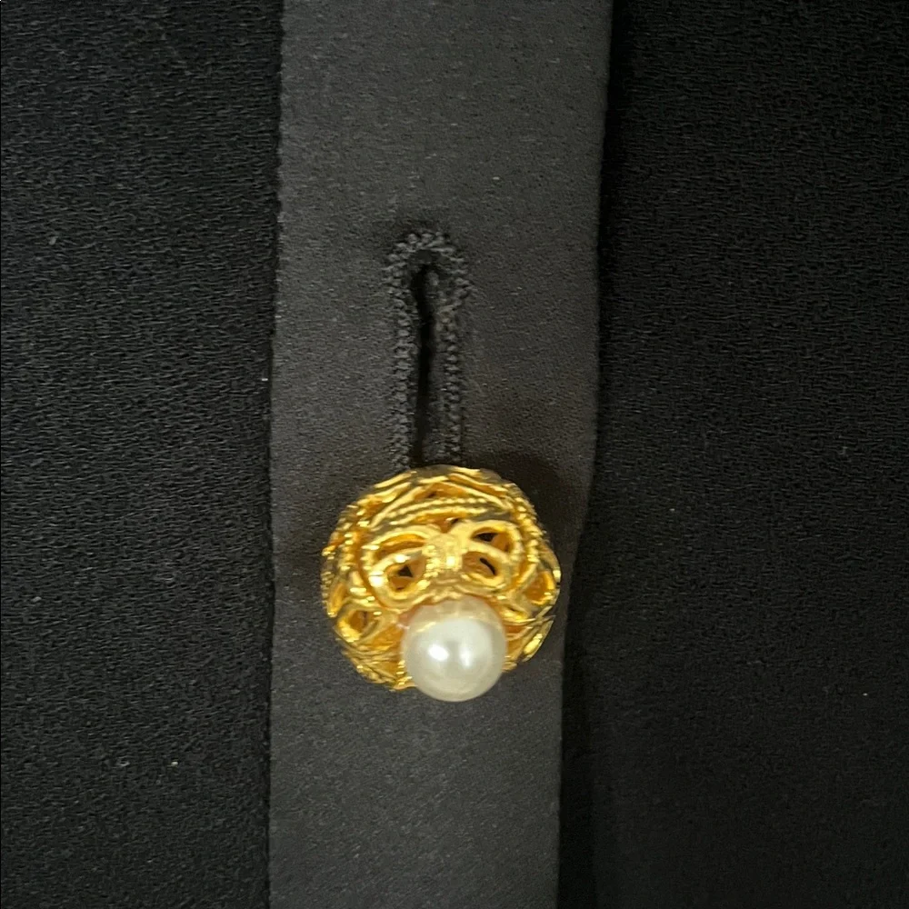 Louis Feraud Black Blazer with Gold Buttons - Picture 4 of 16